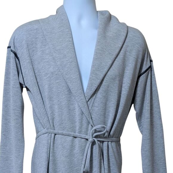 Lauren Ralph Lauren heathered gray jacket cardigan robe soft cozy size Small - Picture 8 of 12